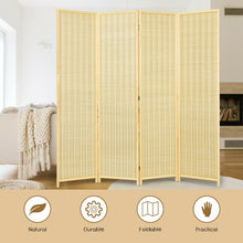 Load image into Gallery viewer, 6 ft 4 Panel Portable Folding Room Divider Screen-Natural
