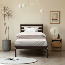 Load image into Gallery viewer, Twin Size Wood Platform Bed Frame with Headboard
