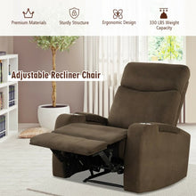 Load image into Gallery viewer, Recliner Chair Single Sofa Lounger with Arm Storage and Cup Holder for Living Room-Coffee
