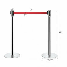 Load image into Gallery viewer, 6 pcs Silver Stanchion Posts Retractable Belt Crowd Control Barrier
