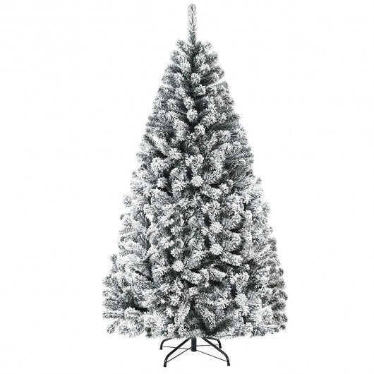 6 Ft Snow Flocked Hinged Artificial Christmas Tree