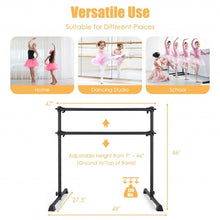 Load image into Gallery viewer, 4 Feet Portable Double Freestanding Barre Dancing Stretching-Black
