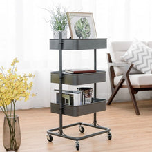 Load image into Gallery viewer, 3 Tier Metal Rolling Utility Storage Cart
