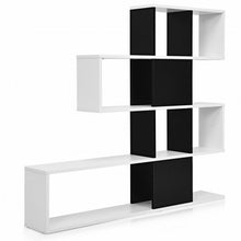 Load image into Gallery viewer, 5-Tier Bookshelf Corner Ladder Bookcase with Storage Rack-Black &amp; White
