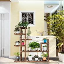 Load image into Gallery viewer, 7-Tier Flower Wood Stand Plant Display Rack Storage Shelf
