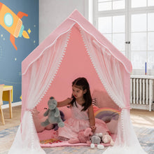 Load image into Gallery viewer, Large Kids Play Tent with Removable Cotton Mat-Pink
