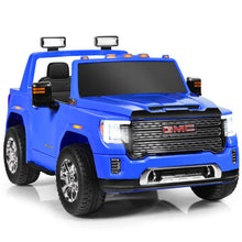 Load image into Gallery viewer, 12V 2-Seater Licensed GMC Kids Ride On Truck RC Electric Car with Storage Box-Blue
