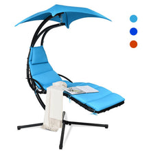 Load image into Gallery viewer, Hanging Stand Chaise Lounger Swing Chair with Pillow-Blue
